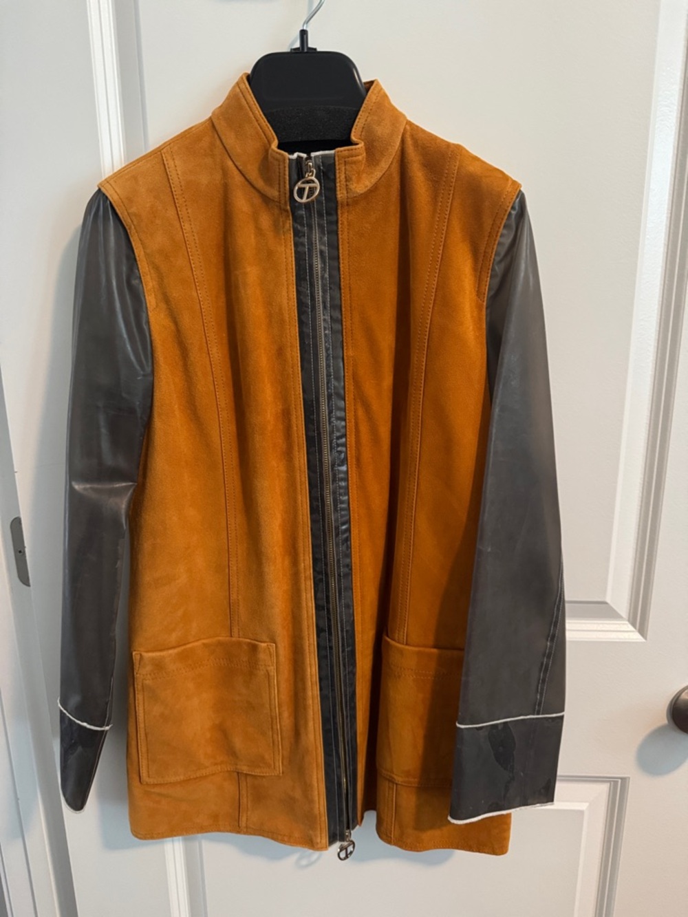 Tory Burch  Two-Tone Suede and Raincoat Jacket